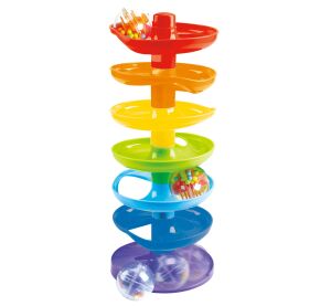Spirála s míčky duhová 37 cm
