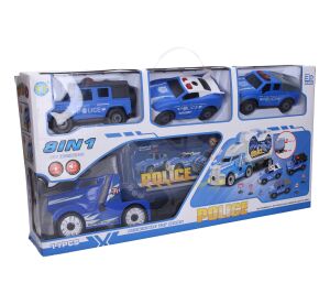 Kamion policejní s 3 auty šroubovací s efekty 42 cm