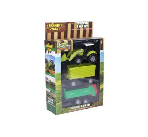 Traktor na setrvačník s efekty set s přívěsem 15 cm