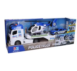 Auto policie tahač 55 cm a helikoptéra s efekty set