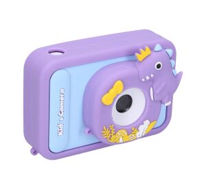 Dětský digitální fotoaparát silikonové pouzdro dino stativ - foto 48Mpx, video Full HD