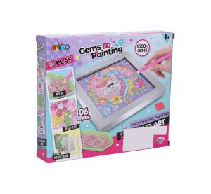 Kreativní set obraz s kamínky lama 17cm