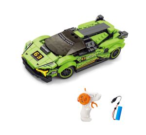 Stavebnice Auto zelené RC na dálkové ovládání 17 cm 275 dílků