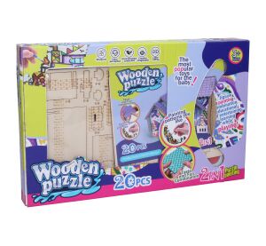 Puzzle 3D dřevěné dům s barvami