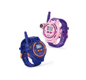 Hodinky a vysílačka walkie-talkie set fialové 2 ks