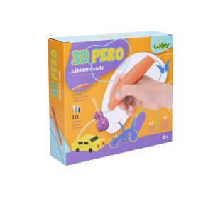 3D pero WIKY oranžové základní sada 10 náplní 10 šablon