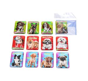 Magnet skleněný pes 4,6x6,8 cm mix
