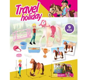 Kůň jezdecké závody set s figurkou 12,5 cm