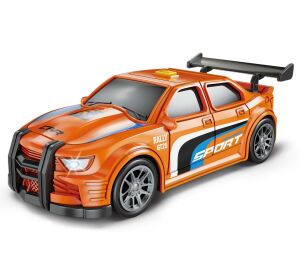 Auto závodní oranžové s efekty 16 cm