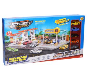 Čerpací stanice autoservis 2v1 set 43,5x34x15,5 cm