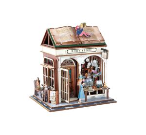 Stavebnice 3D dřevěná - Knihkupectví 14,5x16x18 cm