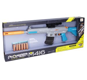 Puška Pioneer M416 s pěnovými náboji a patronami 71 cm