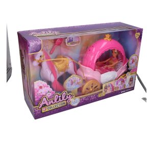 Panenka s kočárem a koněm 30cm