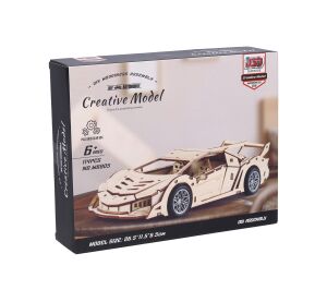 Stavebnice dřevěná Auto závodní 26,5 cm