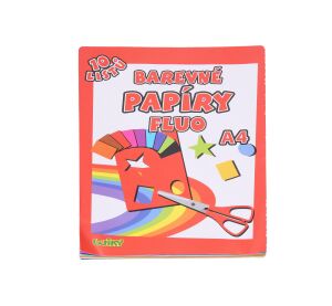 Papíry barevné fluo A4, 10 listů