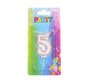 Párty svíčka 5 - zlatá