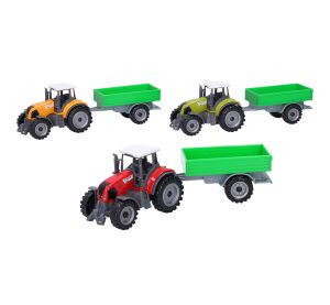 Traktor s vlečkou kovový 18 cm
