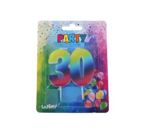 Párty svíčka číslo 30 Duha