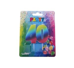 Párty svíčka číslo 40 Duha
