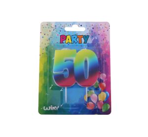 Párty svíčka číslo 50 Duha
