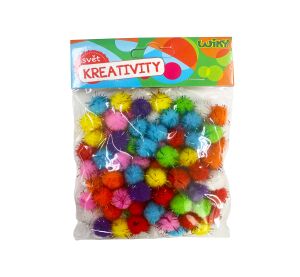 Pom pom glitter 15mm, 80ks