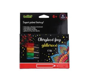 Akrylové fixy glitter 6ks