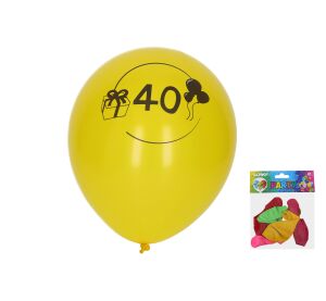 Balónek nafukovací 30 cm - sada 5ks, s číslem 40
