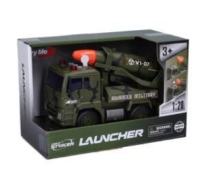 Auto vojenské s raketou a efekty 19 cm