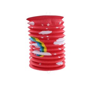 Lampion válec 15 cm Duha