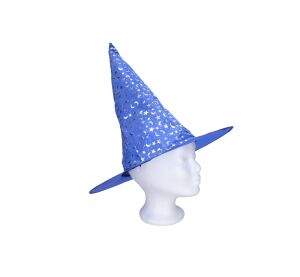 Set karneval - čarodějnický klobouk modrý 35x36 cm