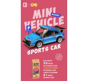 3D puzzle dřevěné - Závodní auto 13 cm