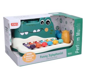 Xylofon zatloukačka krokodýl 25 cm