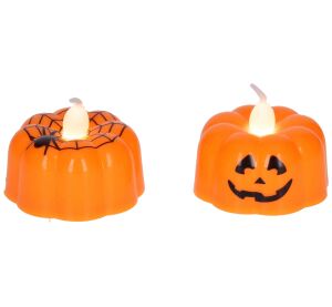 Dekorace Halloween dýně 4,8x4,8x4,3 cm svítící