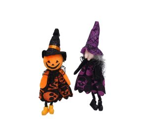 Dekorace Halloween čarodějnice/strašák na zavěšení 20x10x5 cm