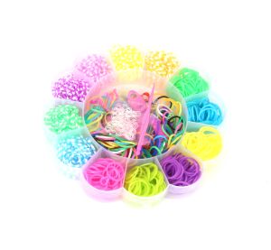 Sada gumiček na výrobu náramků Loom band 900 ks - květina