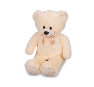 Plush Friends medvěd plyšový 80cm béžový s mašlí