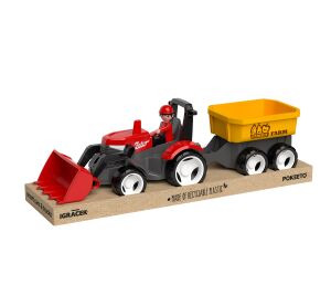 ECO MultiGO Červený traktor Zetor s radlicí, vlek, Igráček