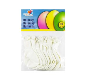 Balónek nafukovací - sada 10ks BÍLÉ 26cm