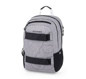Studentský batoh + etue OXY Sport Grey Melange