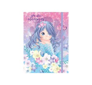 Box na sešity s gumou MERMAID 3D A4 (315x240mm) 130gr/m2
