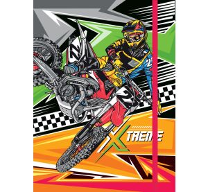Box na sešity s gumou MOTORCYCLE EXTREME 3D A4 (315x240mm) 130gr/m2