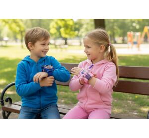 Hodinky a vysílačka walkie-talkie set fialové 2 ks