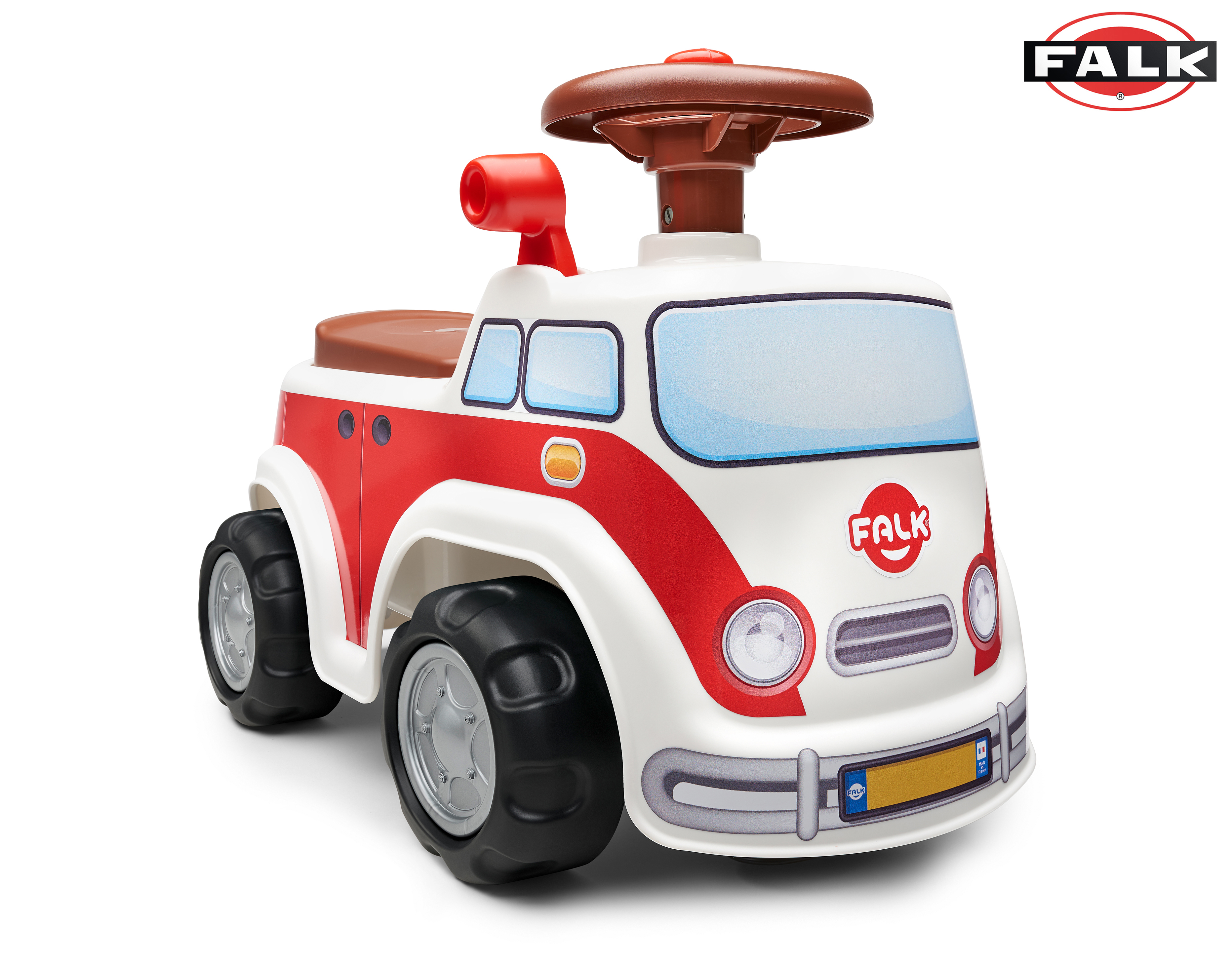 Levně Falk Odrážedlo 703 Vintage minivan s otvíracím sedadlem a volantem s klaksonem