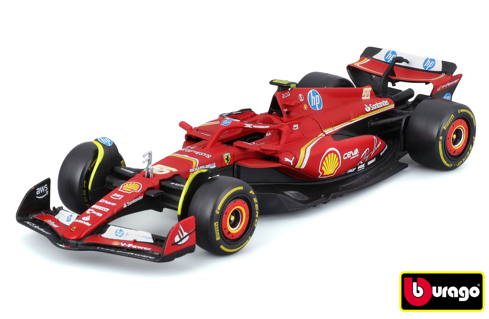Levně Bburago 1:43 Formula F1 Ferrari Scuderia SF-24 (2024) nr.55 Carlos Sainz