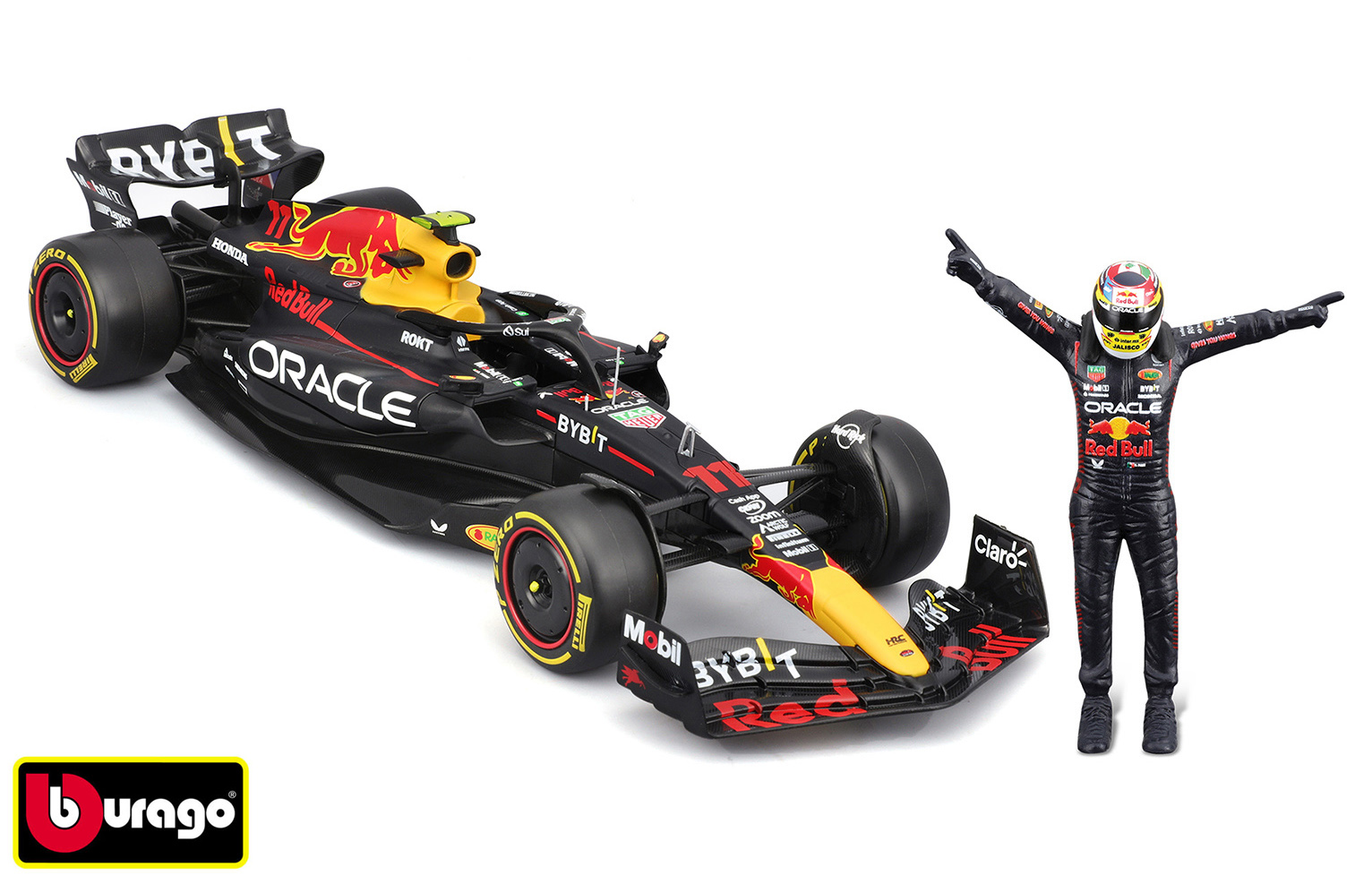 Levně Bburago 1:24 RACE Formula F1 - Red Bull Racing RB19(2023) #11 (Sergio Peréz) -with driver and decora