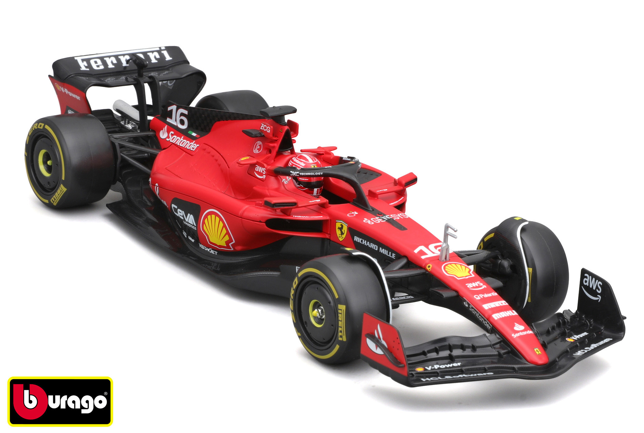 Levně Bburago 1:24 Formula F1 Ferrari Scuderia SF-23 (2023) nr.16 Charles Leclerc - Hard Case