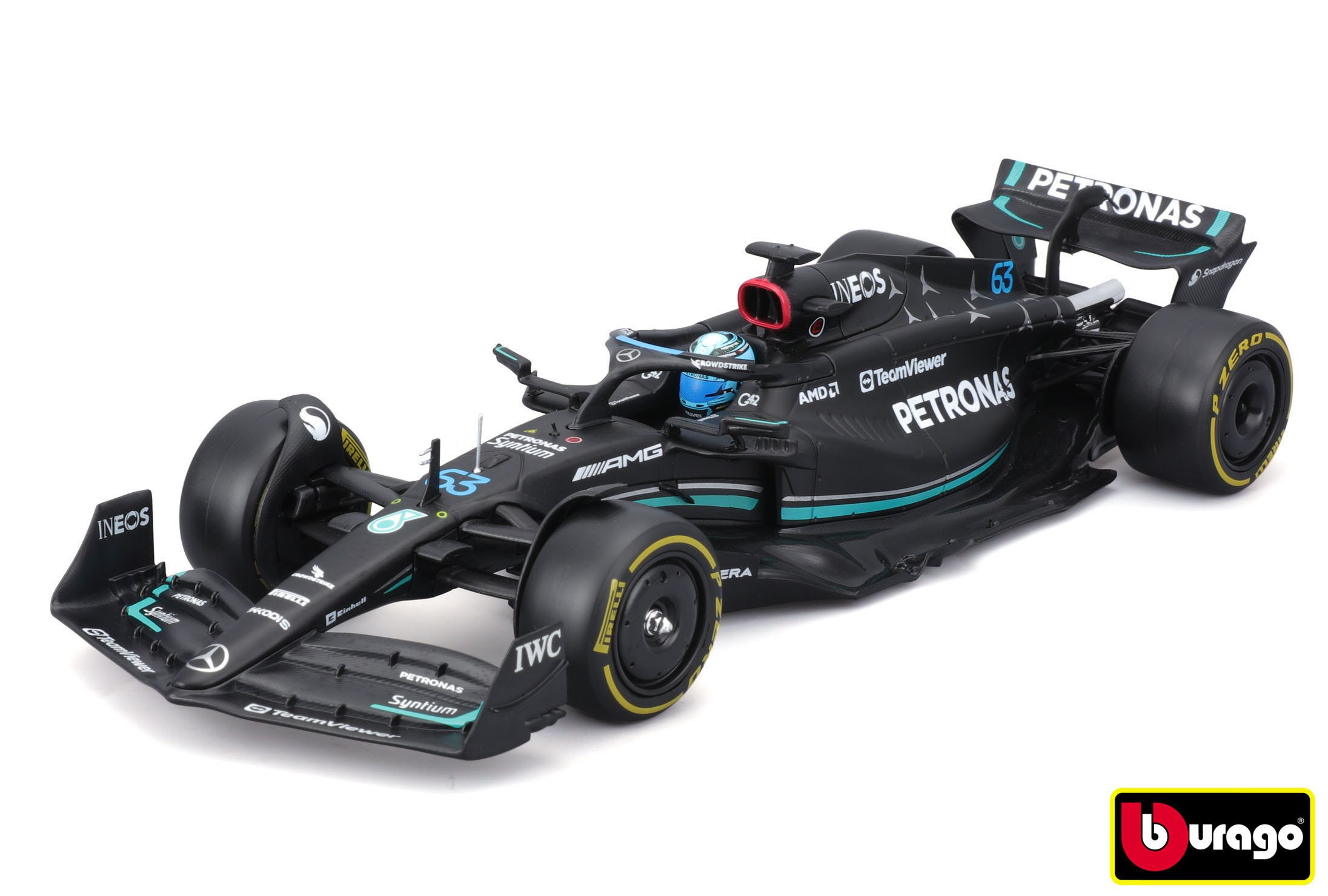 Levně Bburago 1:24 RACE Formula F1 MODEL-KIT - Mercedes-AMG F1 W14 E (2023) #63 George Russell