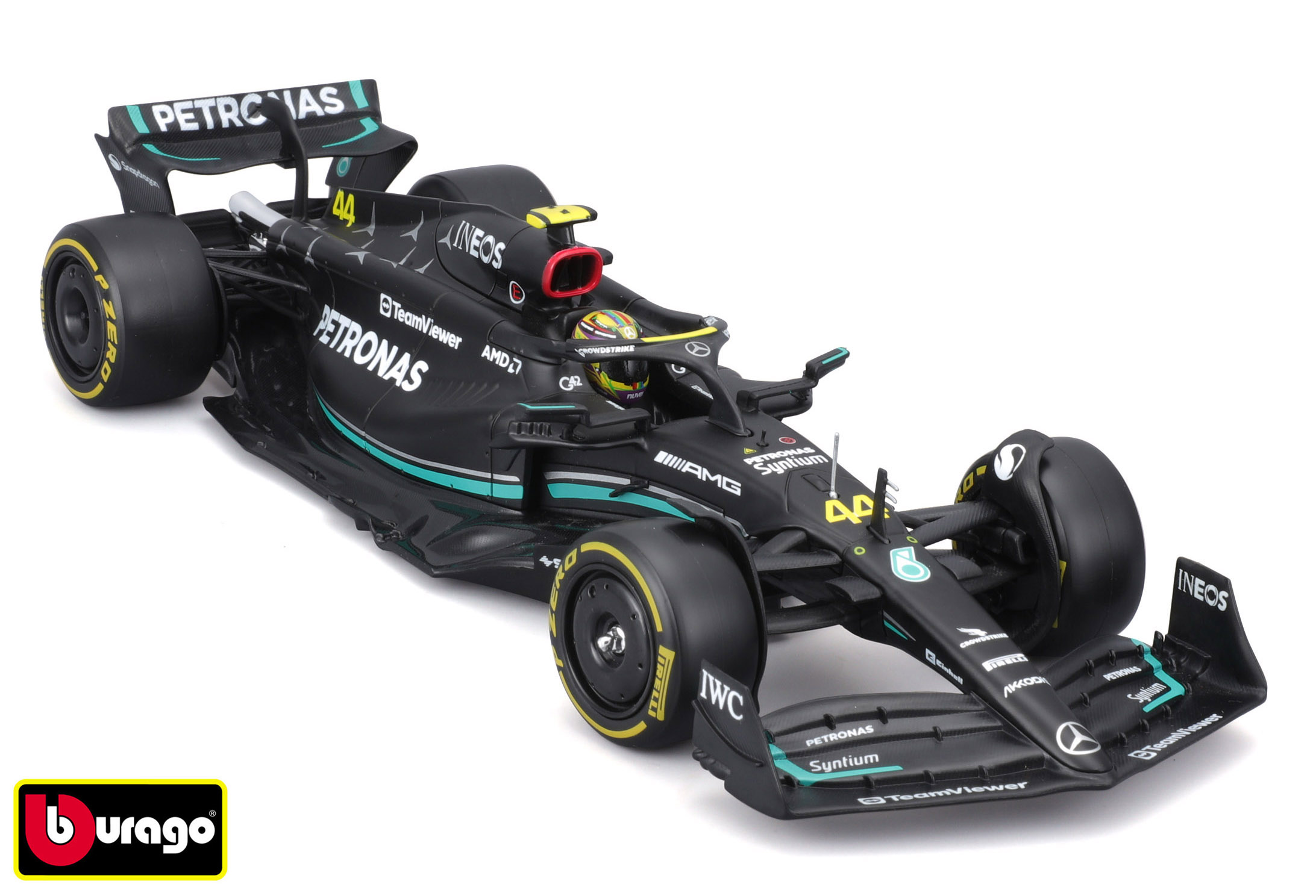 Levně Bburago 1:24 RACE Formula F1 MODEL-KIT - Mercedes-AMG F1 W14 E (2023) #44 Lewis Hamilton