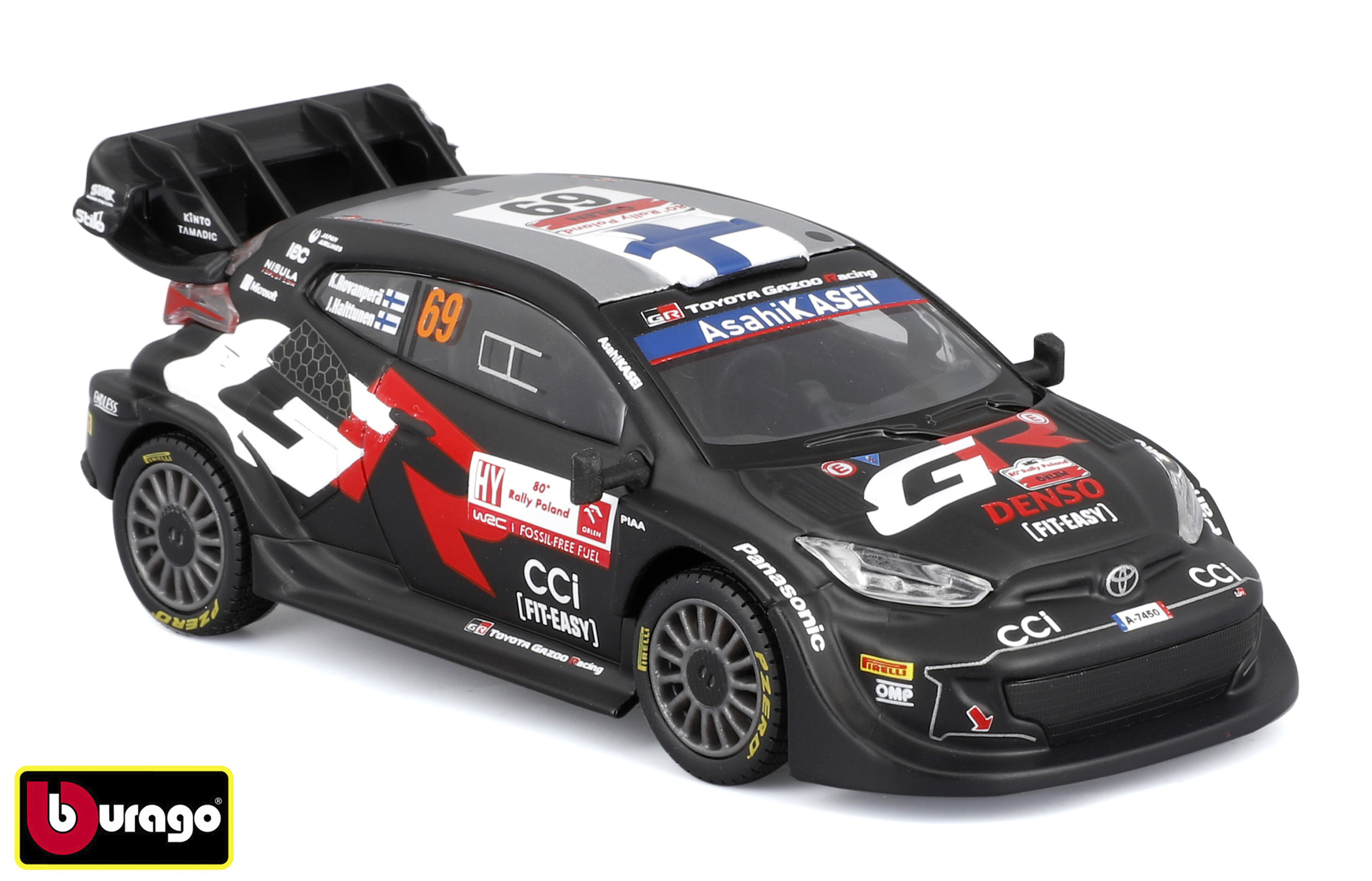 Bburago 1:43 Race Toyota GR Yaris Rally1 Hybrid Nr.69 (Rovanpera) - in decorative box