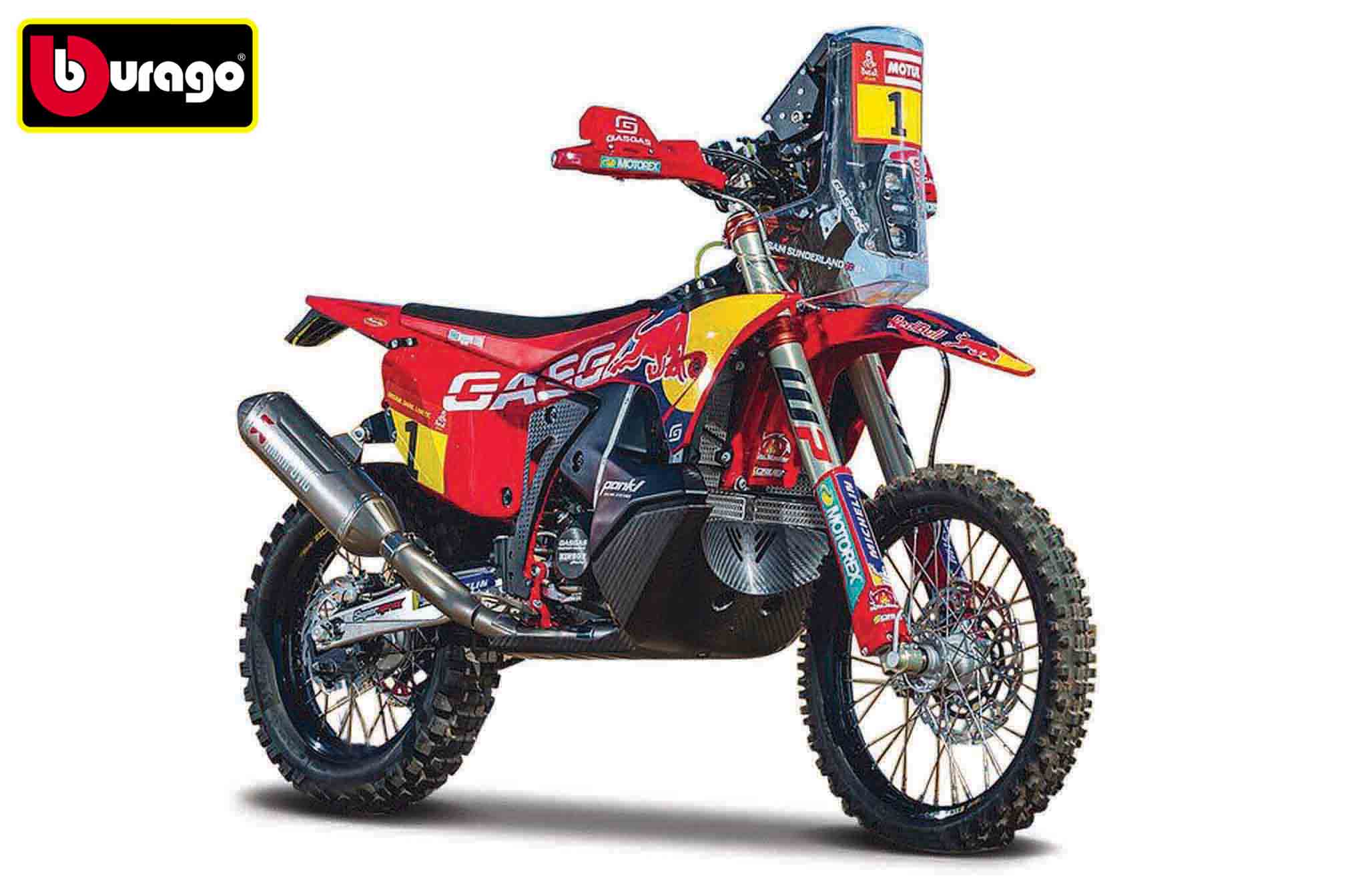 Levně Bburago 1:18 Cycle Red Bull KTM Rally GasGas RX450F - Dakar 2023